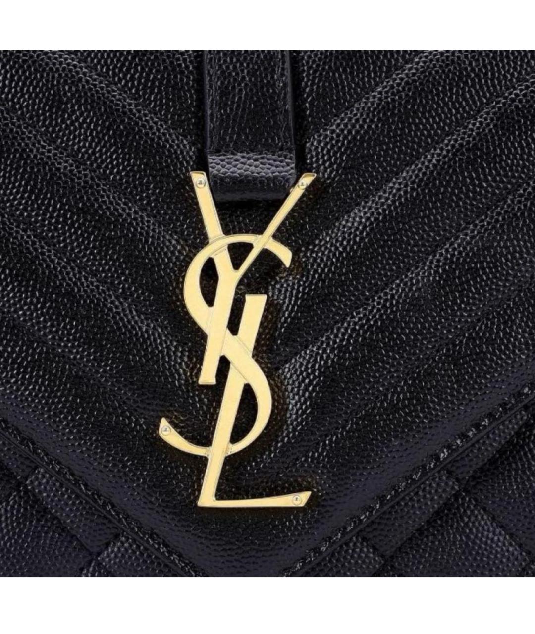 SAINT LAURENT Черная кожаная сумка через плечо, фото 5
