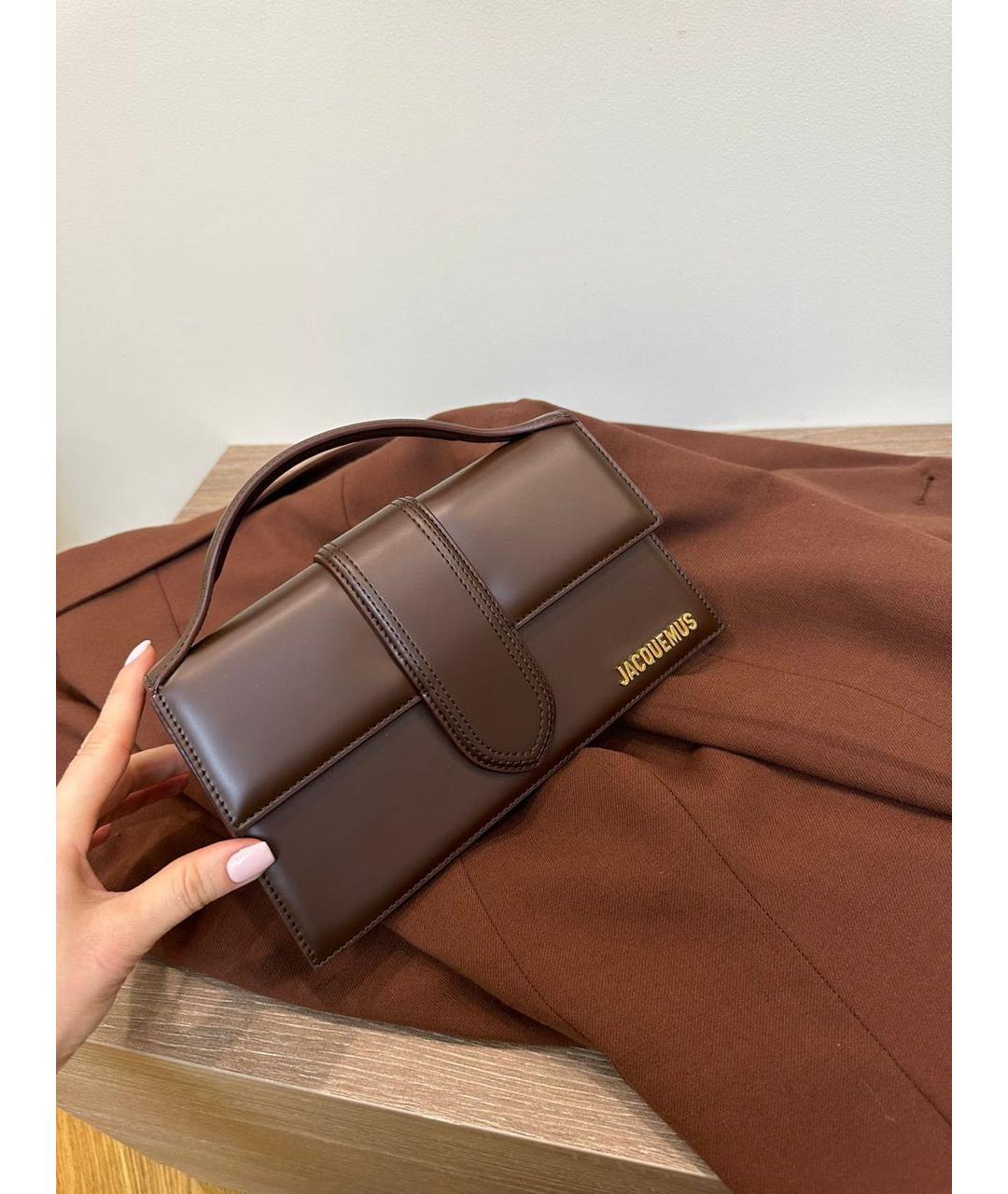 JACQUEMUS Коричневая кожаная сумка через плечо, фото 2