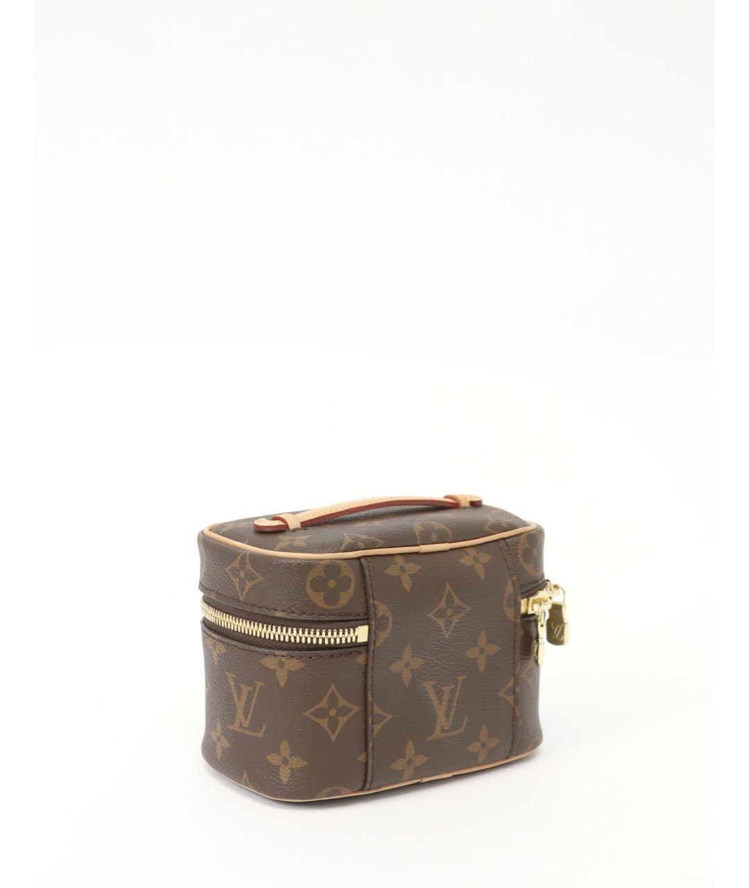 LOUIS VUITTON Коричневая кожаная косметичка, фото 7