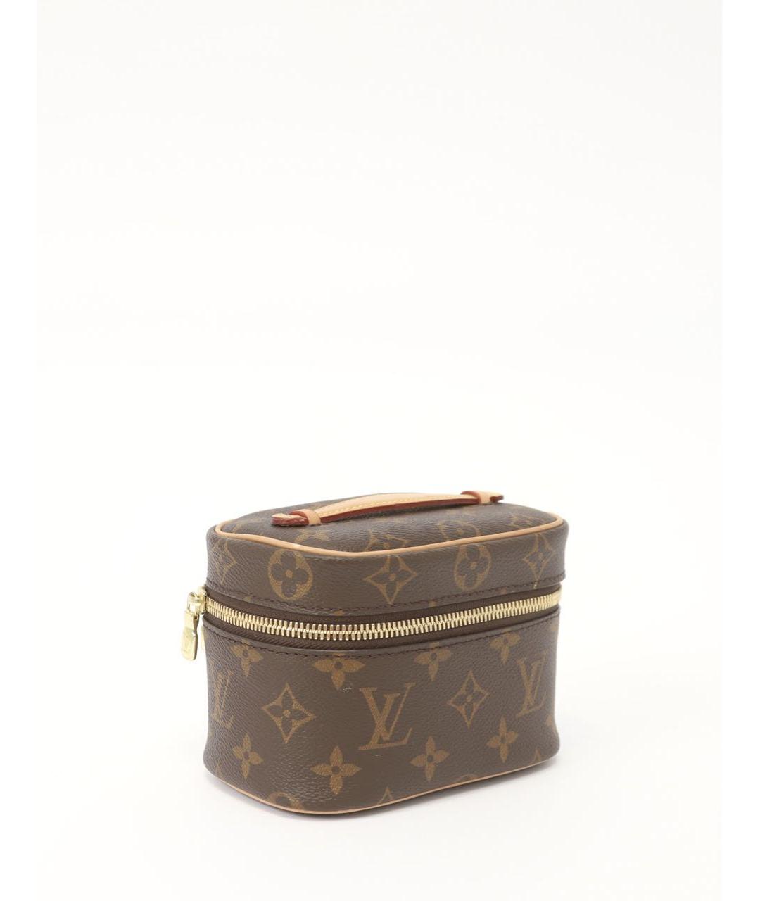 LOUIS VUITTON Коричневая кожаная косметичка, фото 6