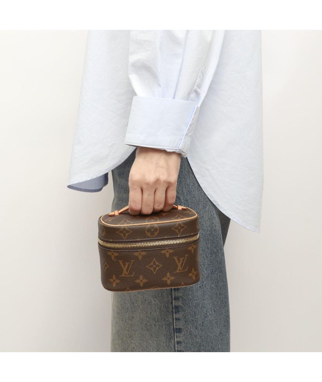 LOUIS VUITTON Коричневая кожаная косметичка, фото 2