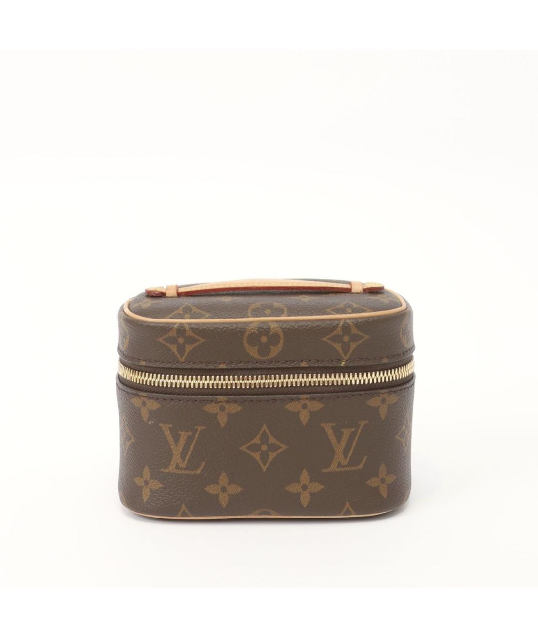 LOUIS VUITTON Коричневая кожаная косметичка, фото 9