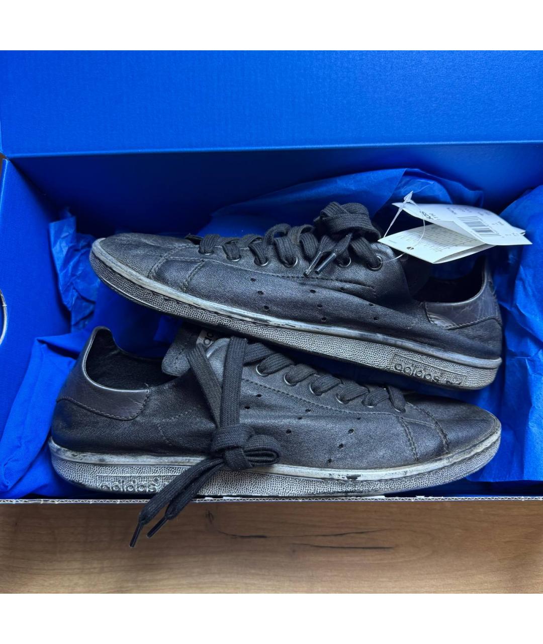 BALENCIAGA Черные кожаные низкие кроссовки / кеды, фото 2