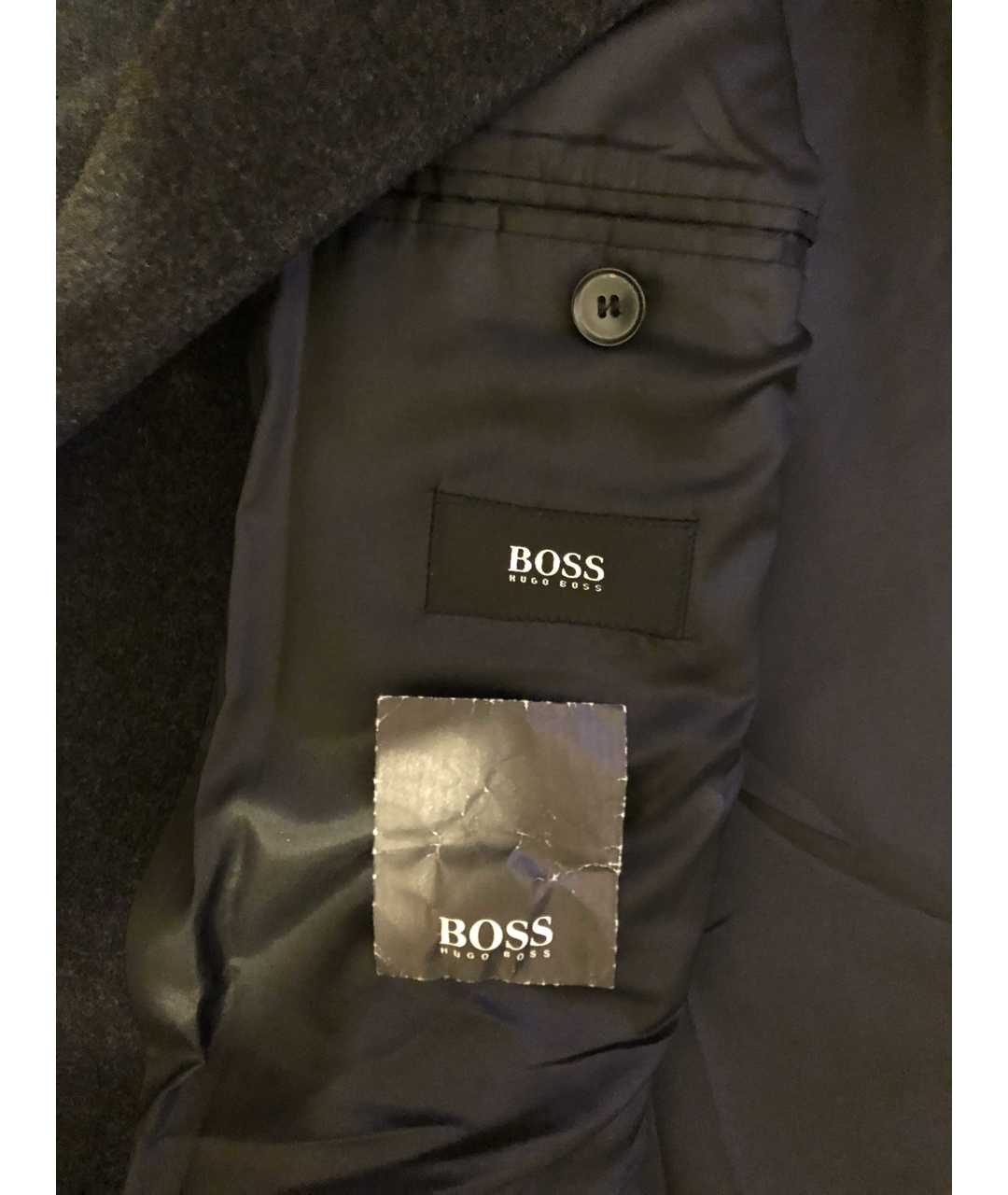 HUGO BOSS Черное шерстяное пальто, фото 3