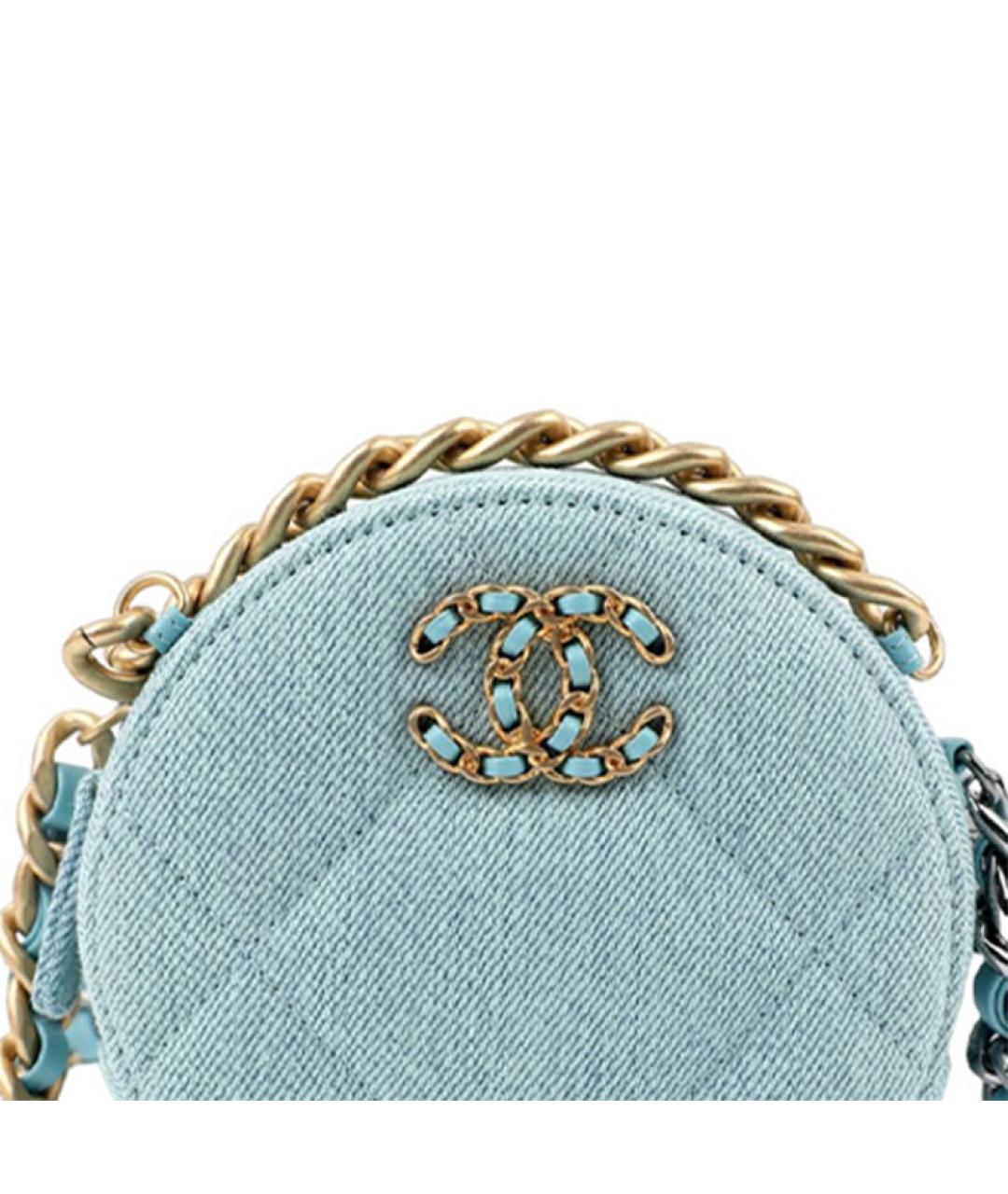 CHANEL Голубая сумка через плечо, фото 3