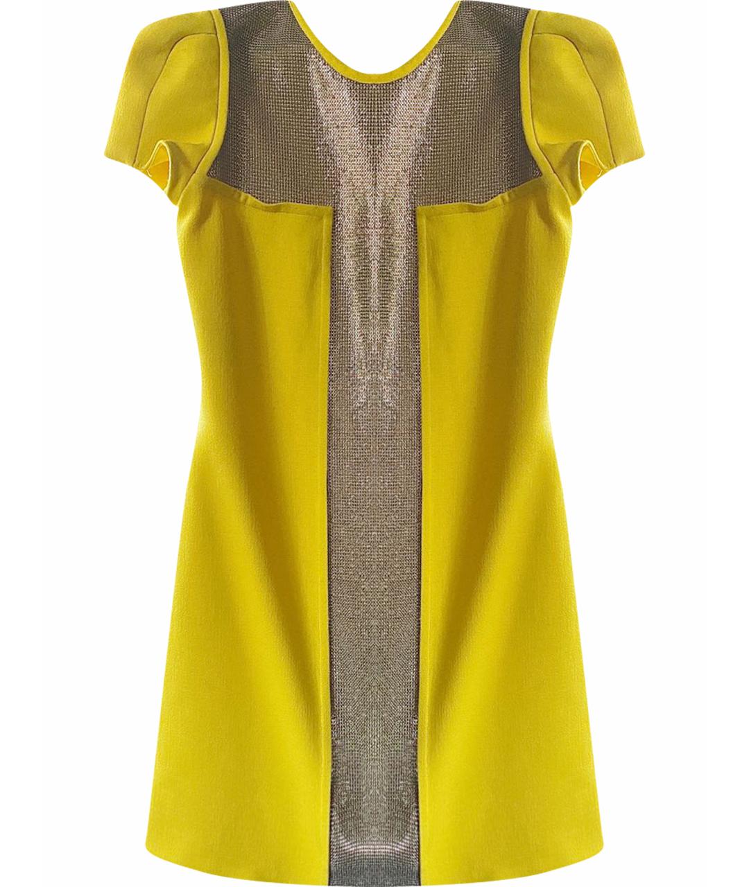 VERSACE Желтое шерстяное вечернее платье, фото 1
