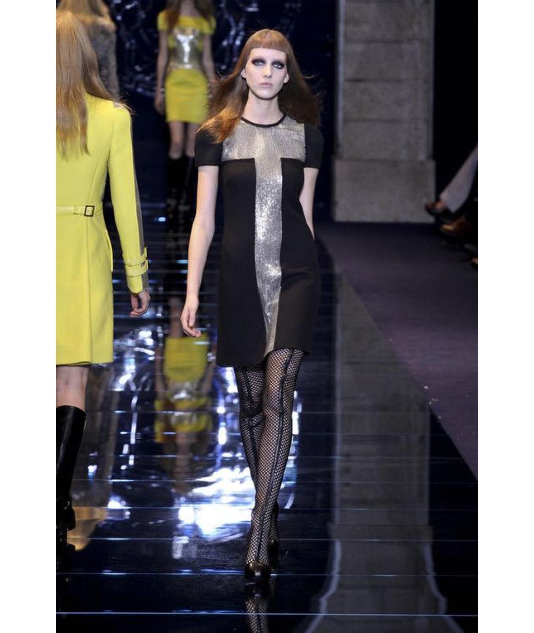 VERSACE Желтое шерстяное вечернее платье, фото 8
