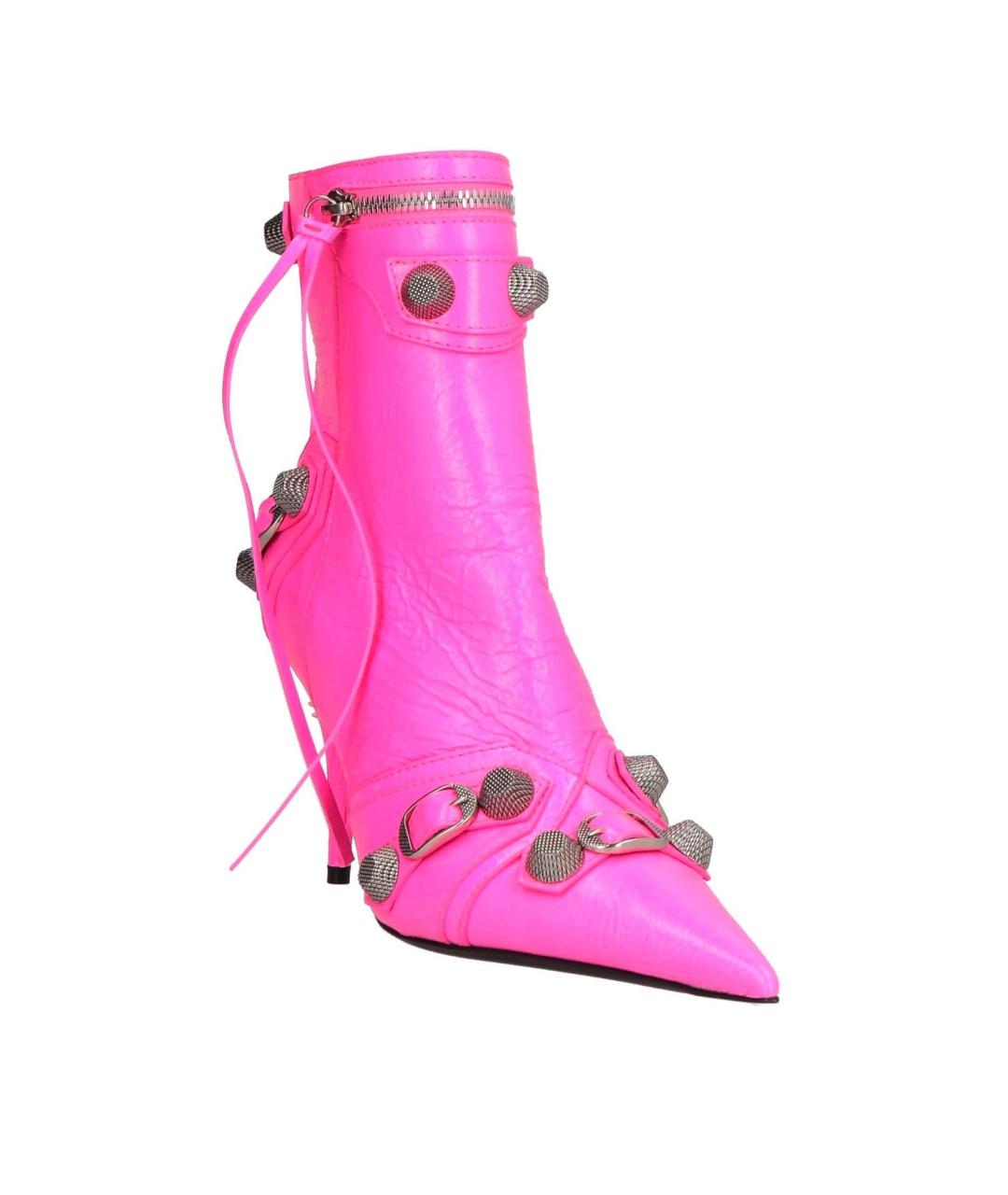 BALENCIAGA Розовые кожаные ботильоны, фото 2