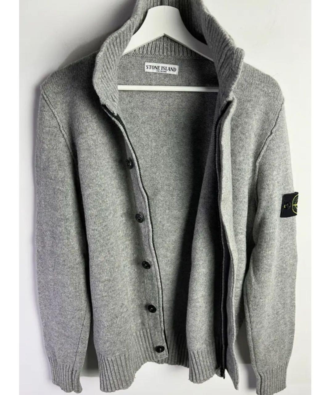 STONE ISLAND Серый шерстяной джемпер / свитер, фото 3