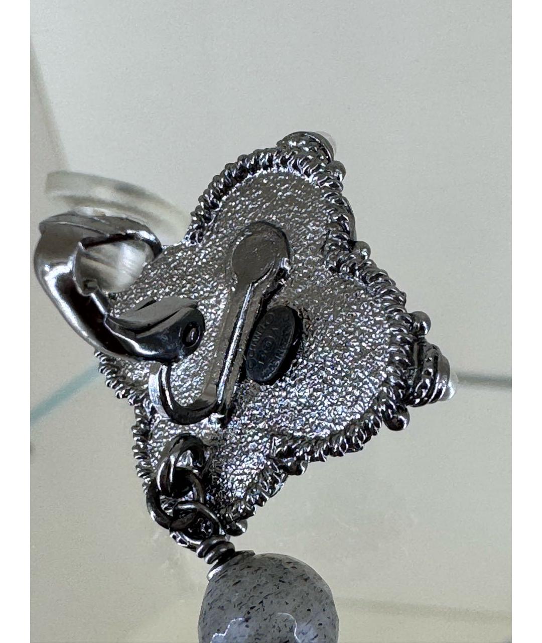 CHANEL Синие металлические серьги, фото 3