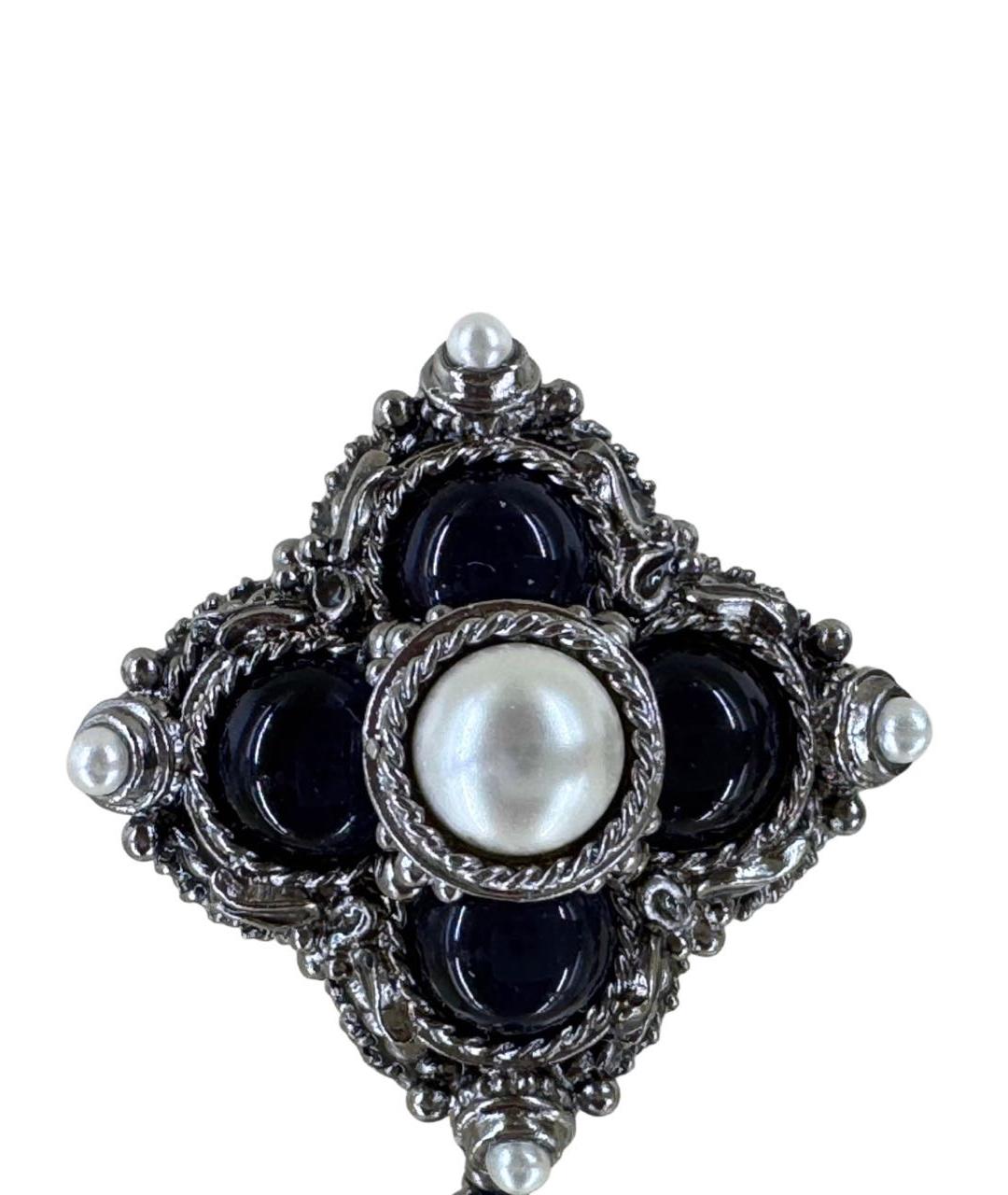 CHANEL Синие металлические серьги, фото 4