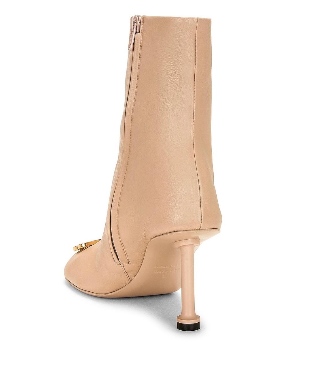 BALENCIAGA Бежевые кожаные ботильоны, фото 3