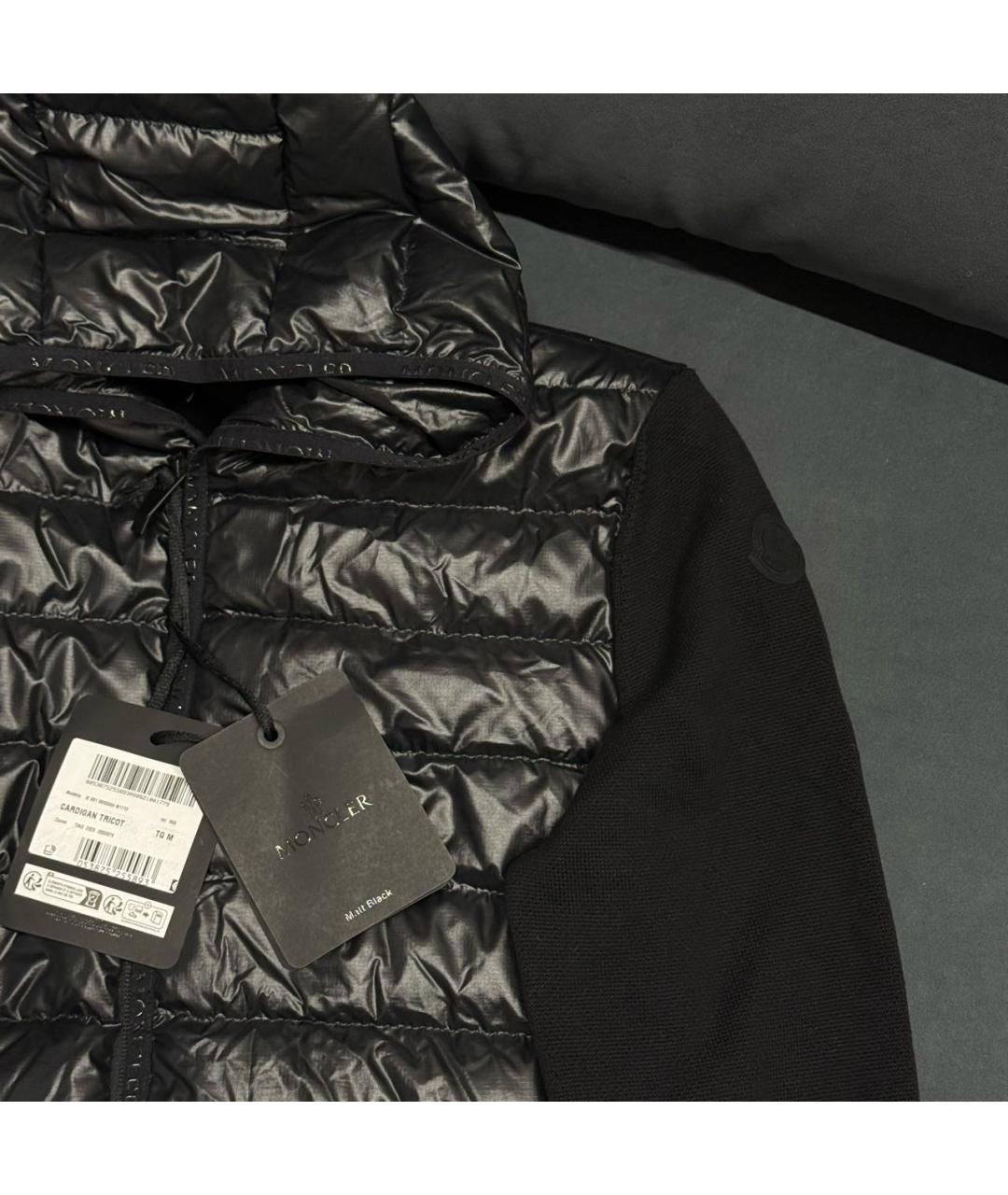 MONCLER Черный хлопковый кардиган, фото 3