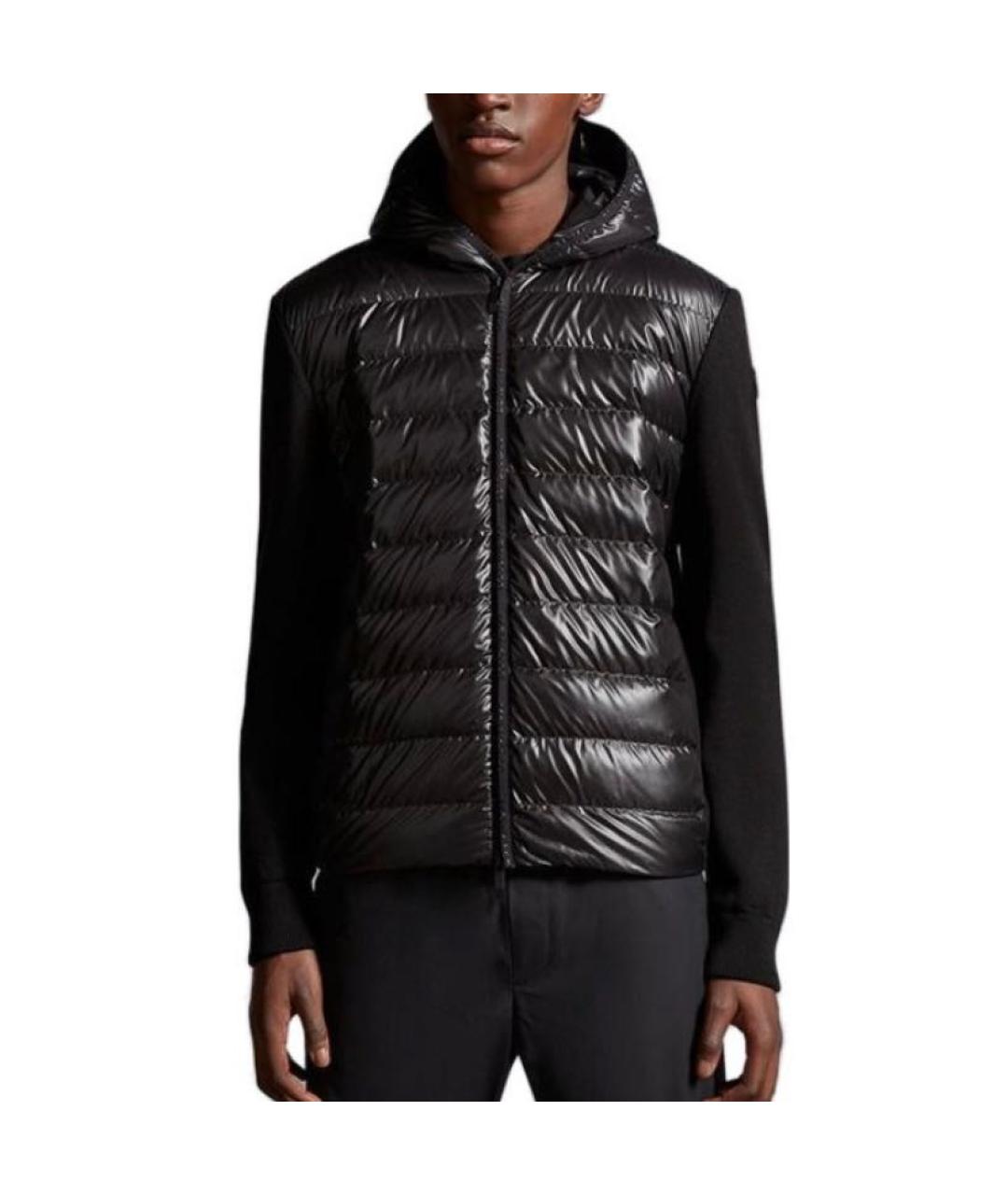MONCLER Черный хлопковый кардиган, фото 5