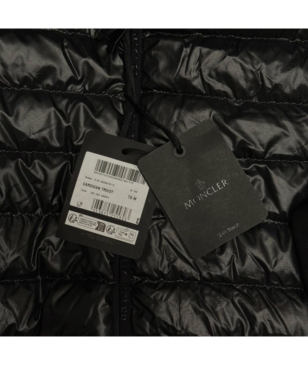 MONCLER Черный хлопковый кардиган, фото 4
