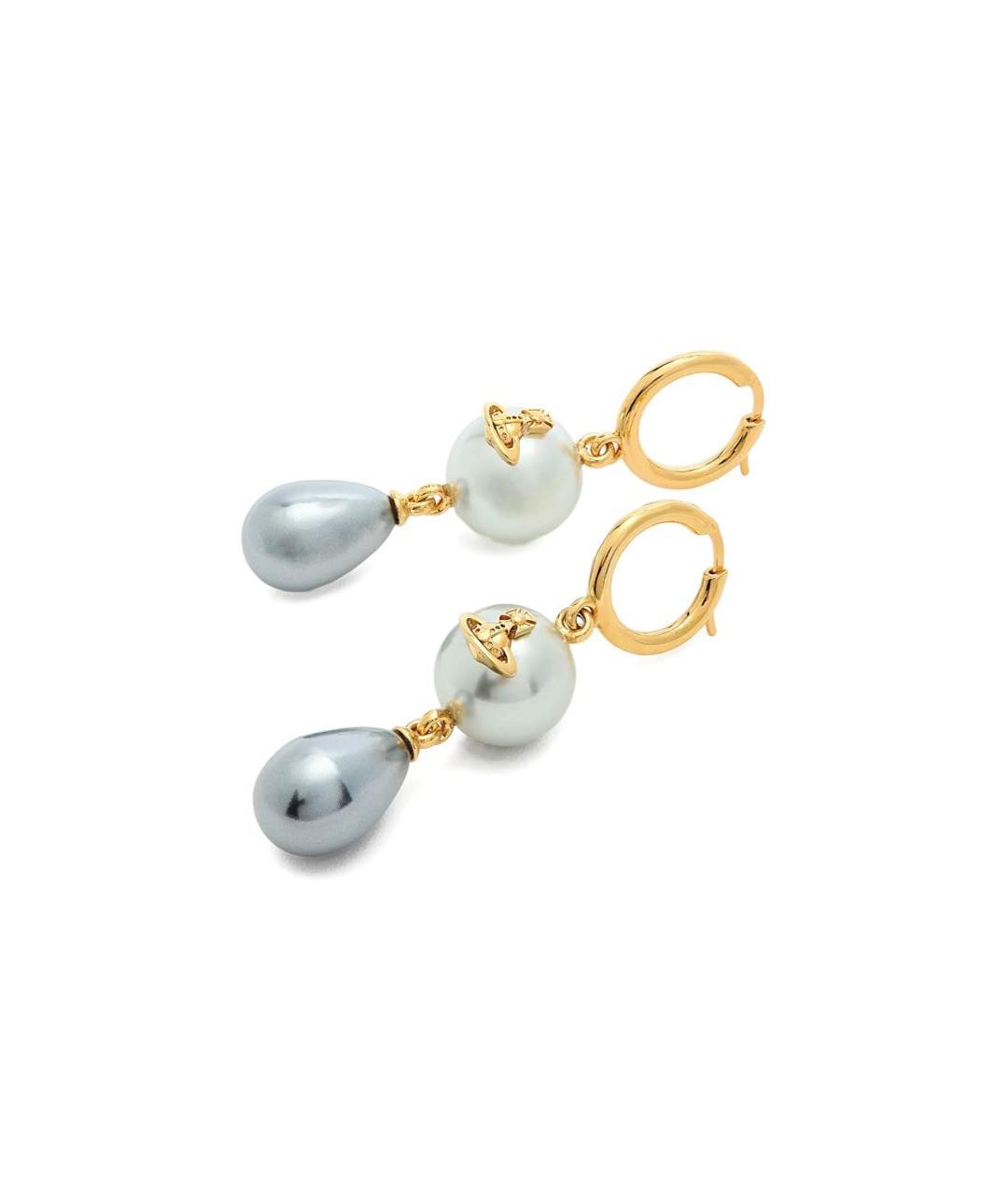 VIVIENNE WESTWOOD Золотые латунные серьги, фото 2