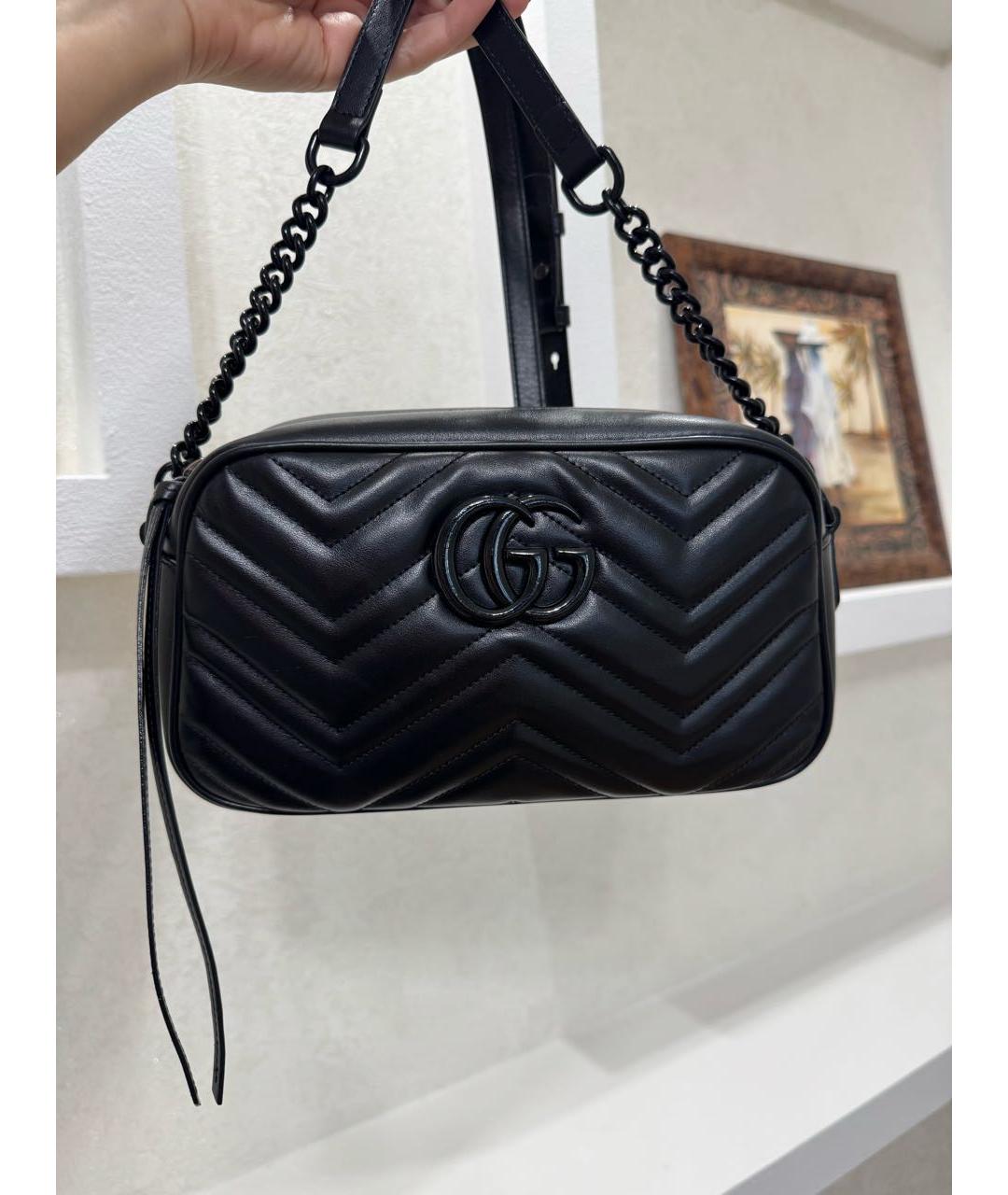GUCCI Черная кожаная сумка через плечо, фото 4