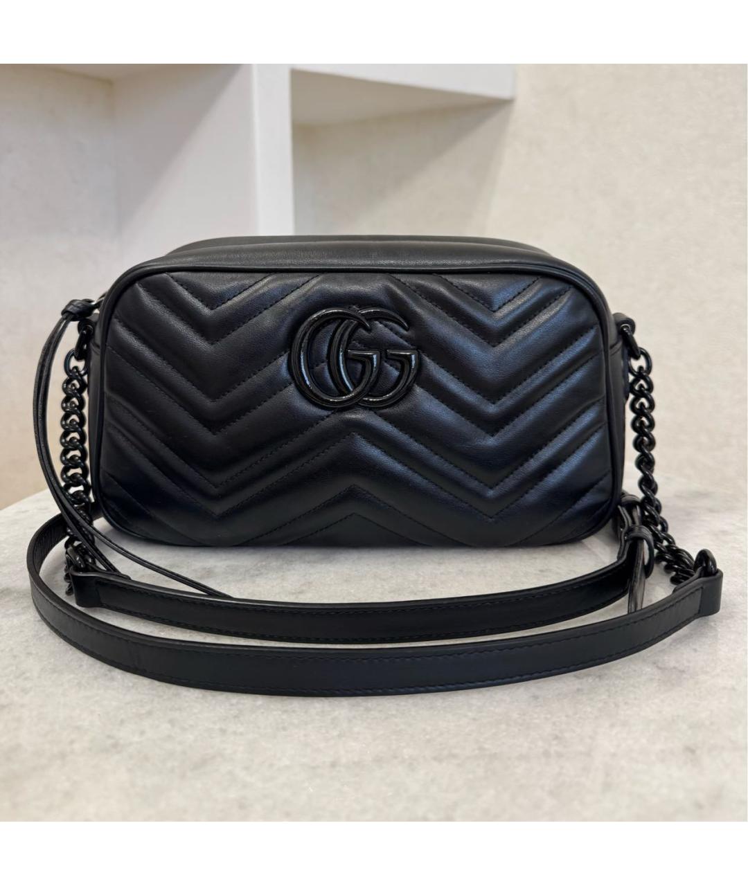 GUCCI Черная кожаная сумка через плечо, фото 2