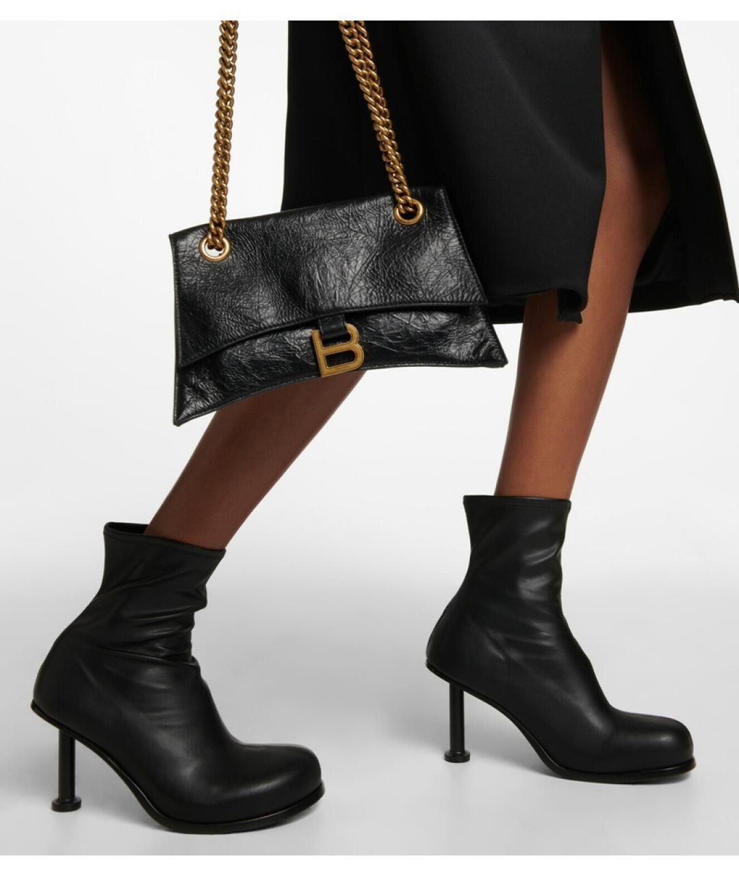 BALENCIAGA Черные кожаные ботильоны, фото 8