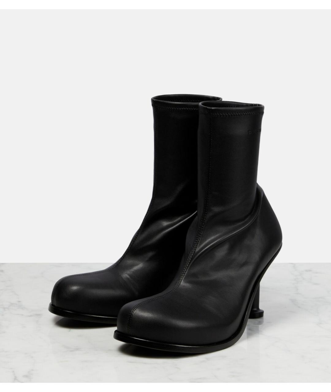 BALENCIAGA Черные кожаные ботильоны, фото 6