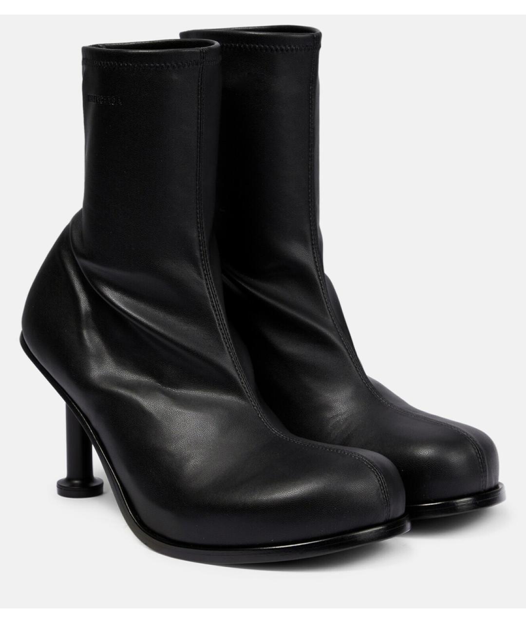 BALENCIAGA Черные кожаные ботильоны, фото 5