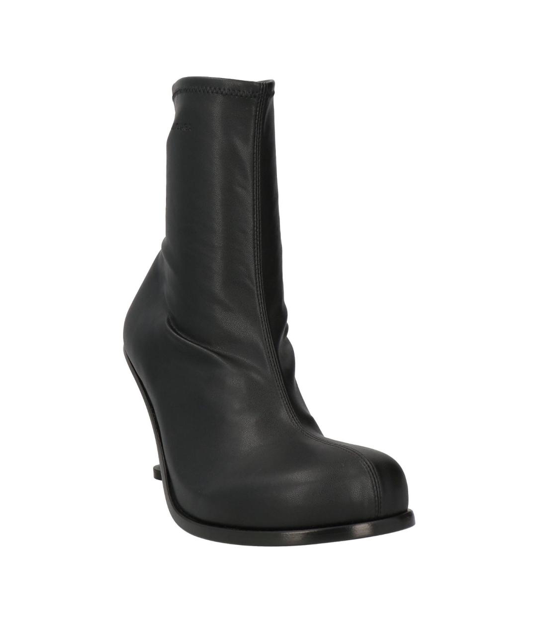 BALENCIAGA Черные кожаные ботильоны, фото 2