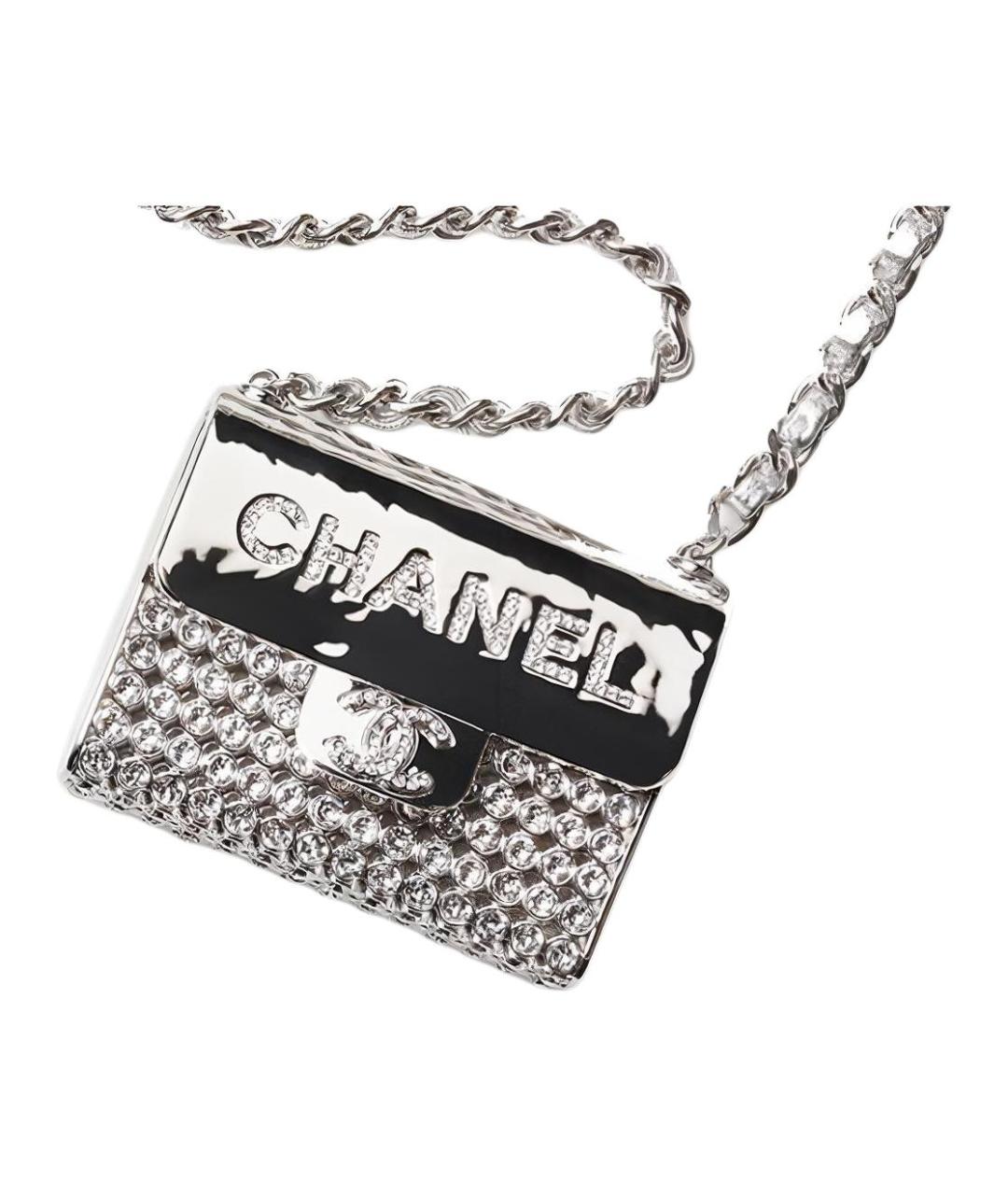 CHANEL Серебряная сумка через плечо, фото 2