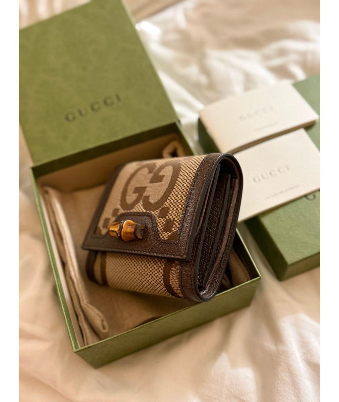 GUCCI Коричневый кожаный кошелек, фото 3