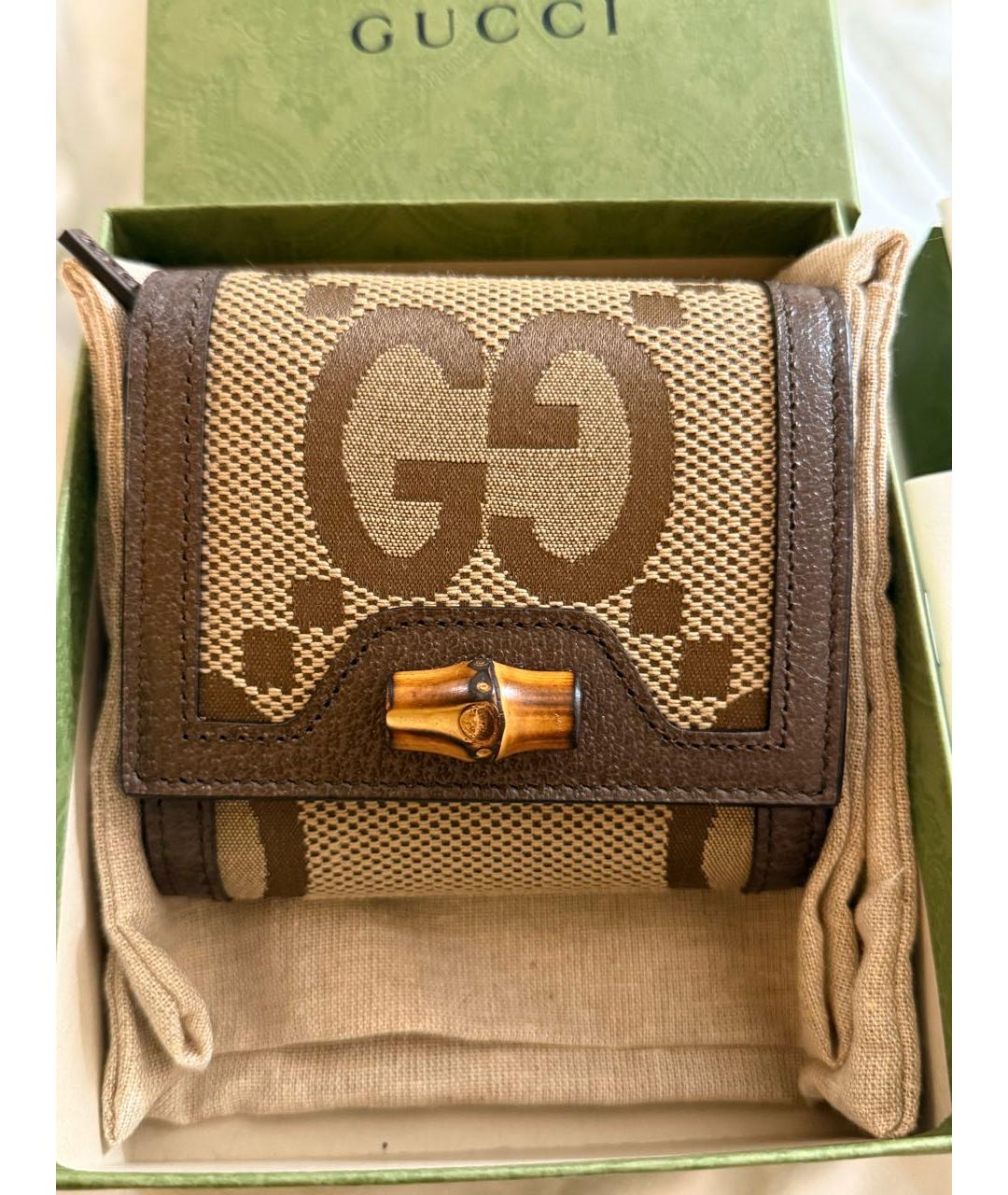 GUCCI Коричневый кожаный кошелек, фото 6