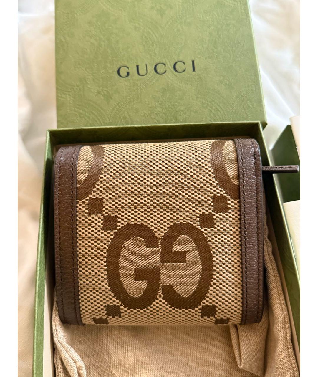 GUCCI Коричневый кожаный кошелек, фото 4