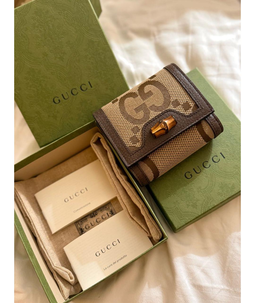 GUCCI Коричневый кожаный кошелек, фото 2