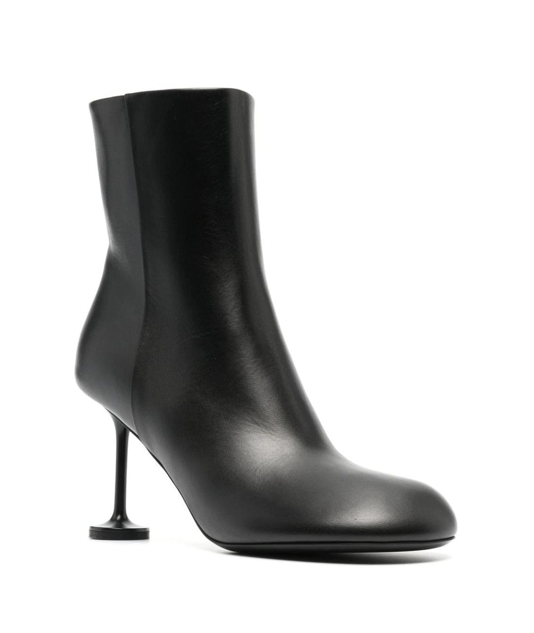 BALENCIAGA Черные кожаные ботильоны, фото 2
