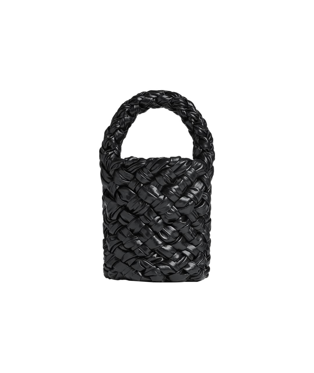 BOTTEGA VENETA Черная кожаная сумка через плечо, фото 5