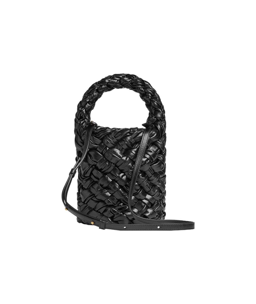 BOTTEGA VENETA Черная кожаная сумка через плечо, фото 3