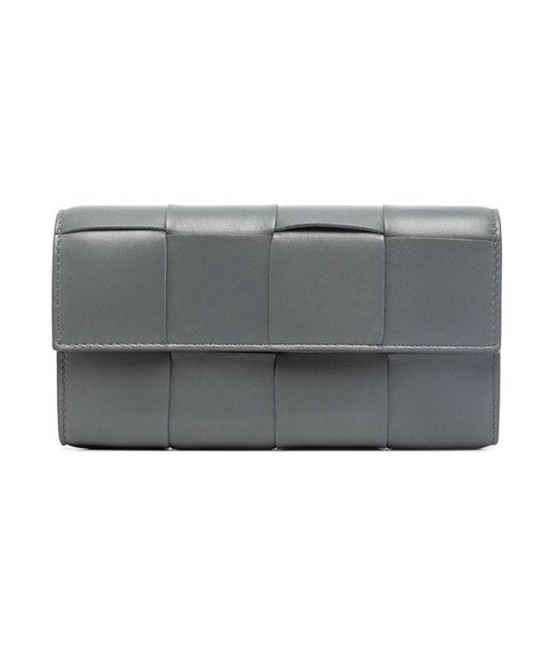 BOTTEGA VENETA Серый кожаный кошелек, фото 1