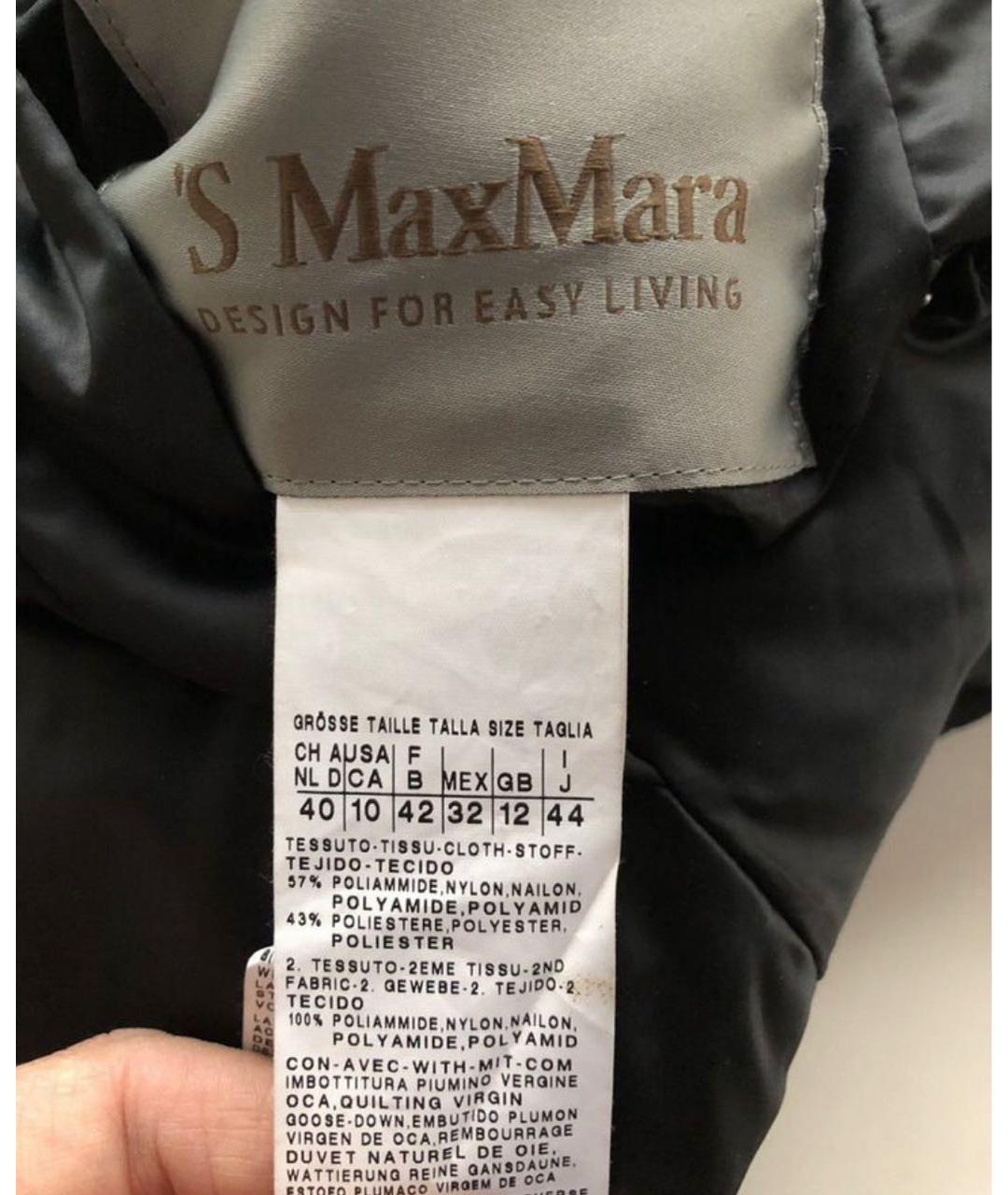 'S MAX MARA Черный вискозный пуховик, фото 4