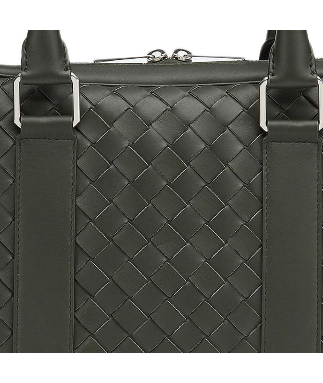 BOTTEGA VENETA Зеленая кожаная сумка на плечо, фото 5