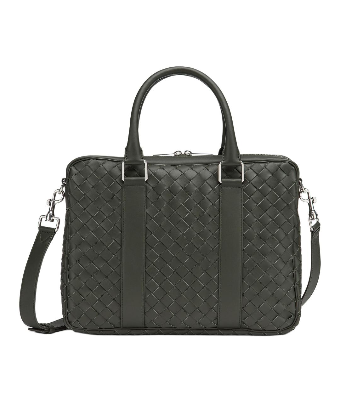 BOTTEGA VENETA Зеленая кожаная сумка на плечо, фото 1