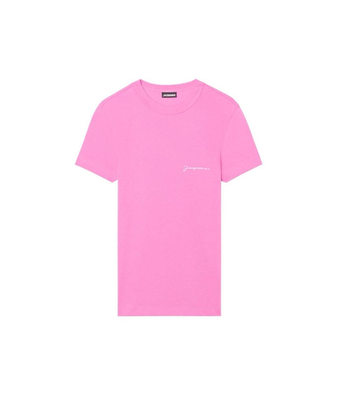JACQUEMUS Розовая хлопковая футболка, фото 3