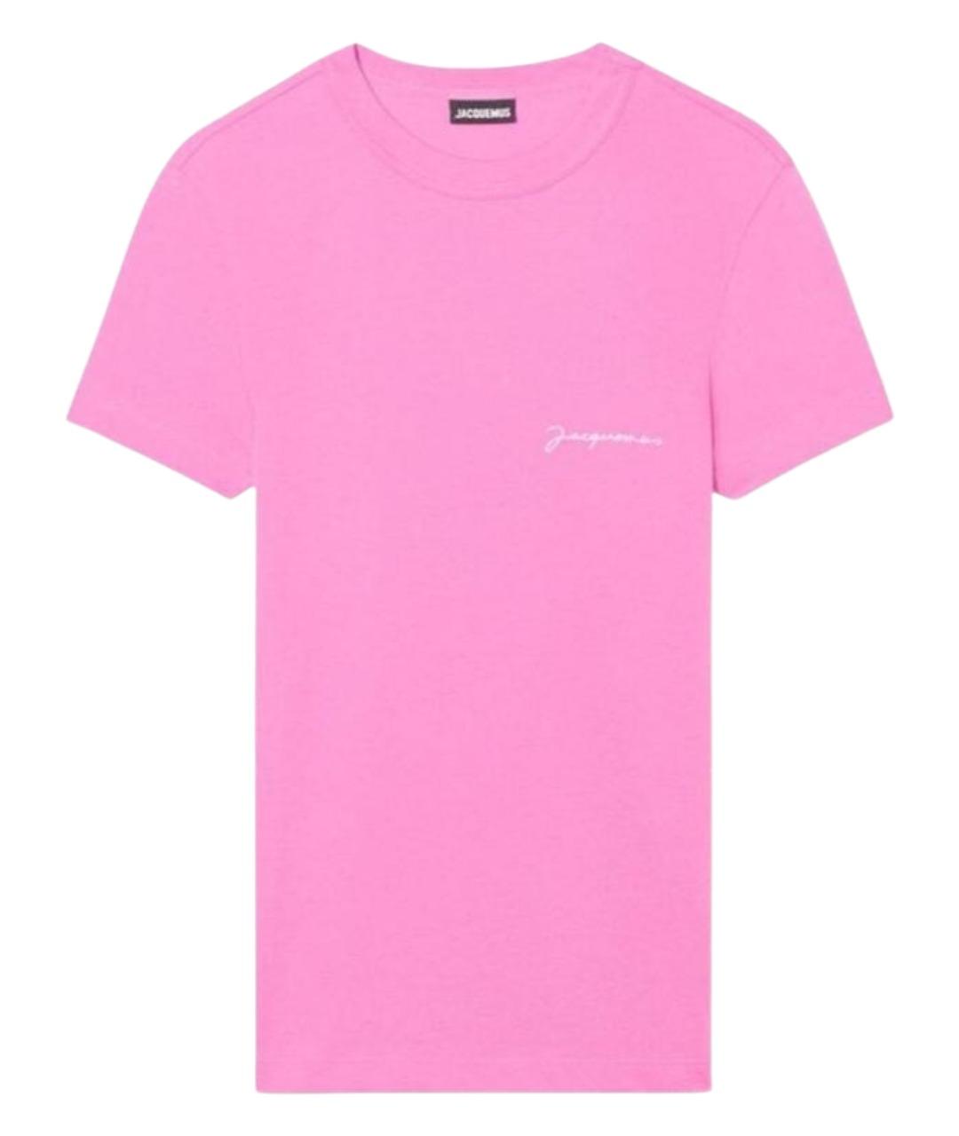 JACQUEMUS Розовая хлопковая футболка, фото 1
