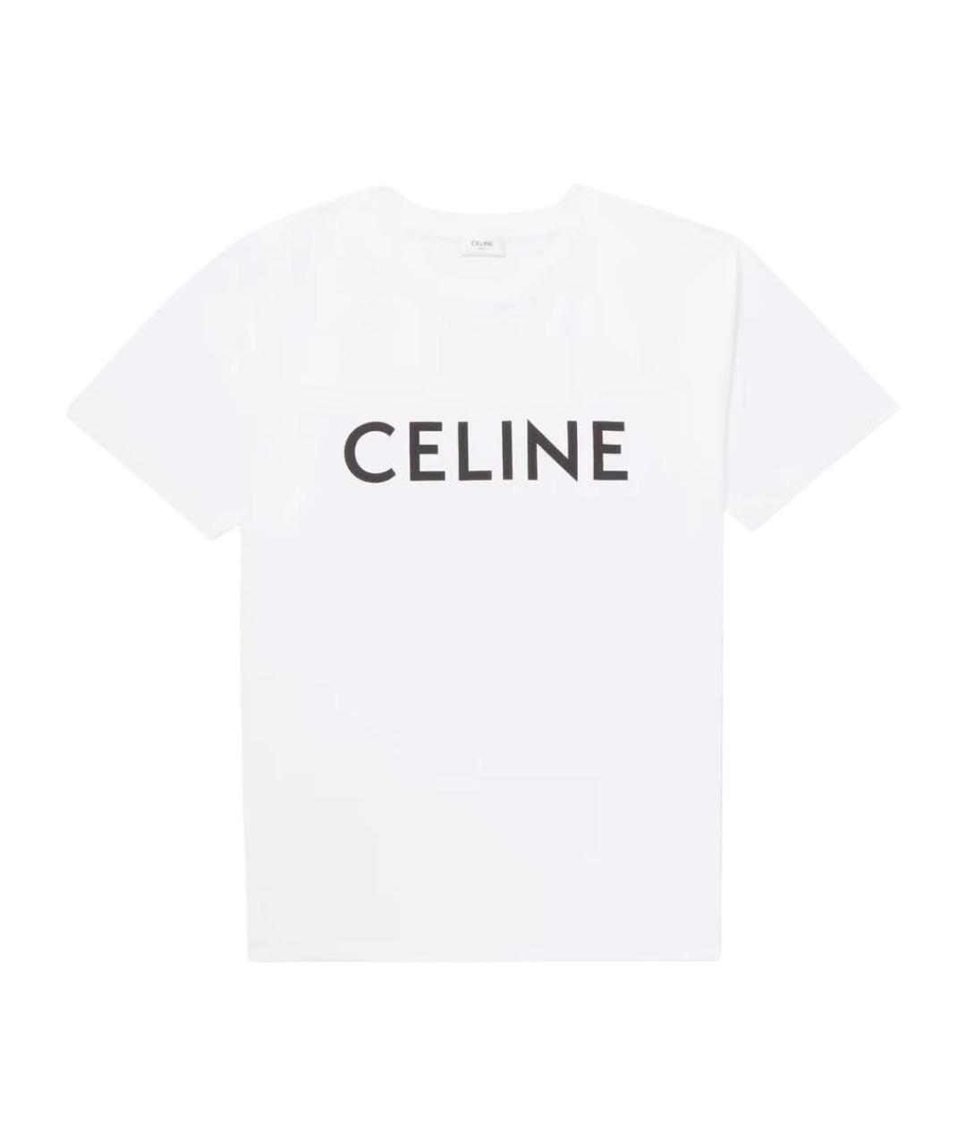 CELINE Белая хлопковая футболка, фото 1