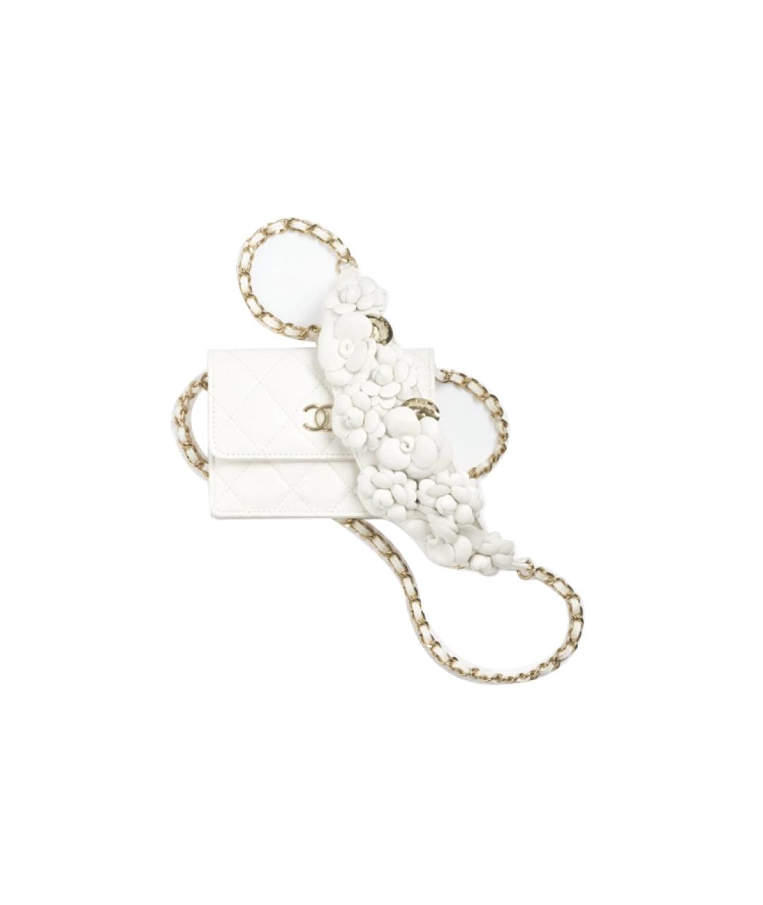 CHANEL Белая кожаная сумка через плечо, фото 1