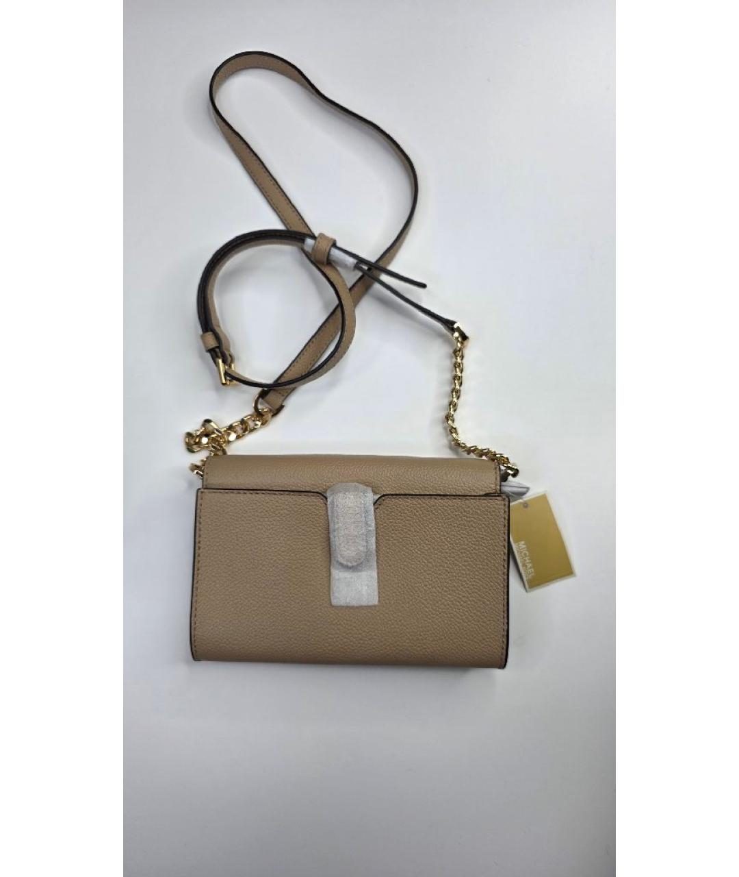 MICHAEL KORS Бежевый кожаный кошелек, фото 2