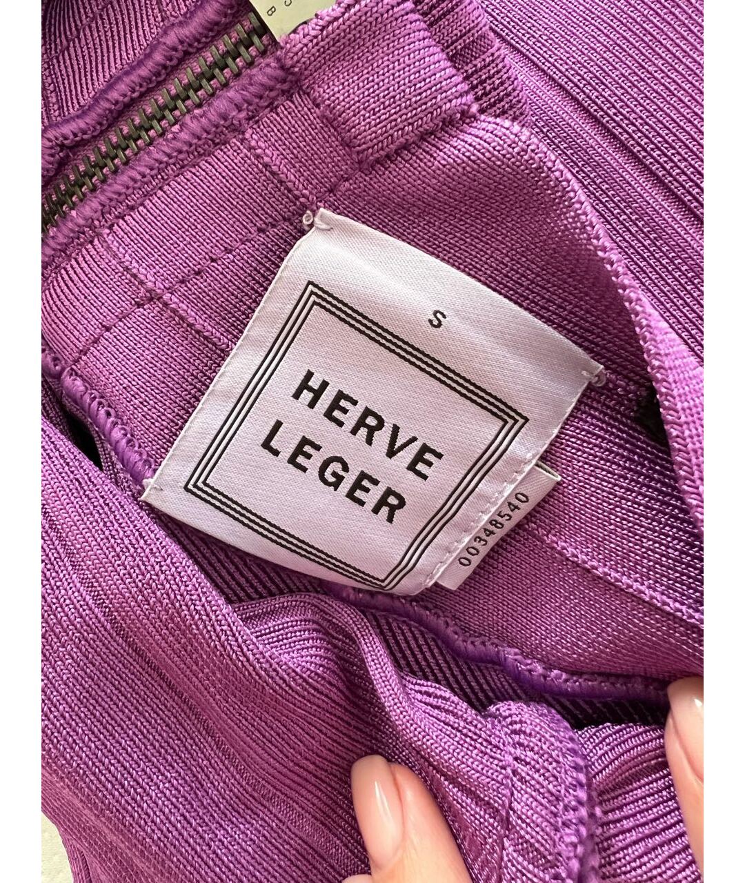 HERVE LEGER Фиолетовое повседневное платье, фото 4