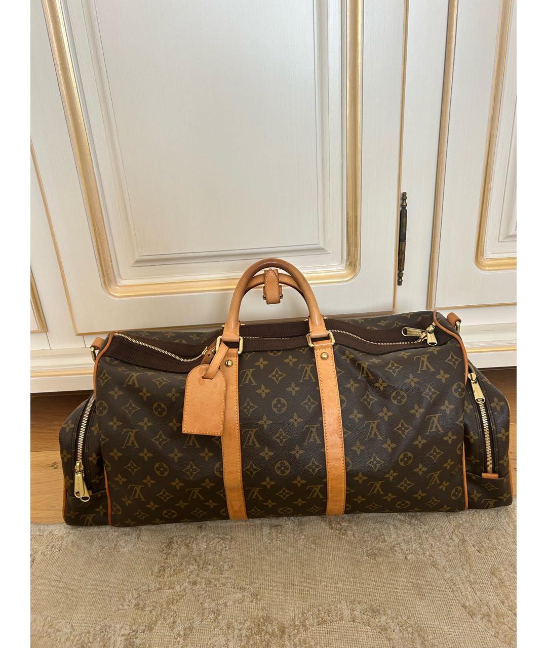 LOUIS VUITTON Коричневая кожаная дорожная/спортивная сумка, фото 9
