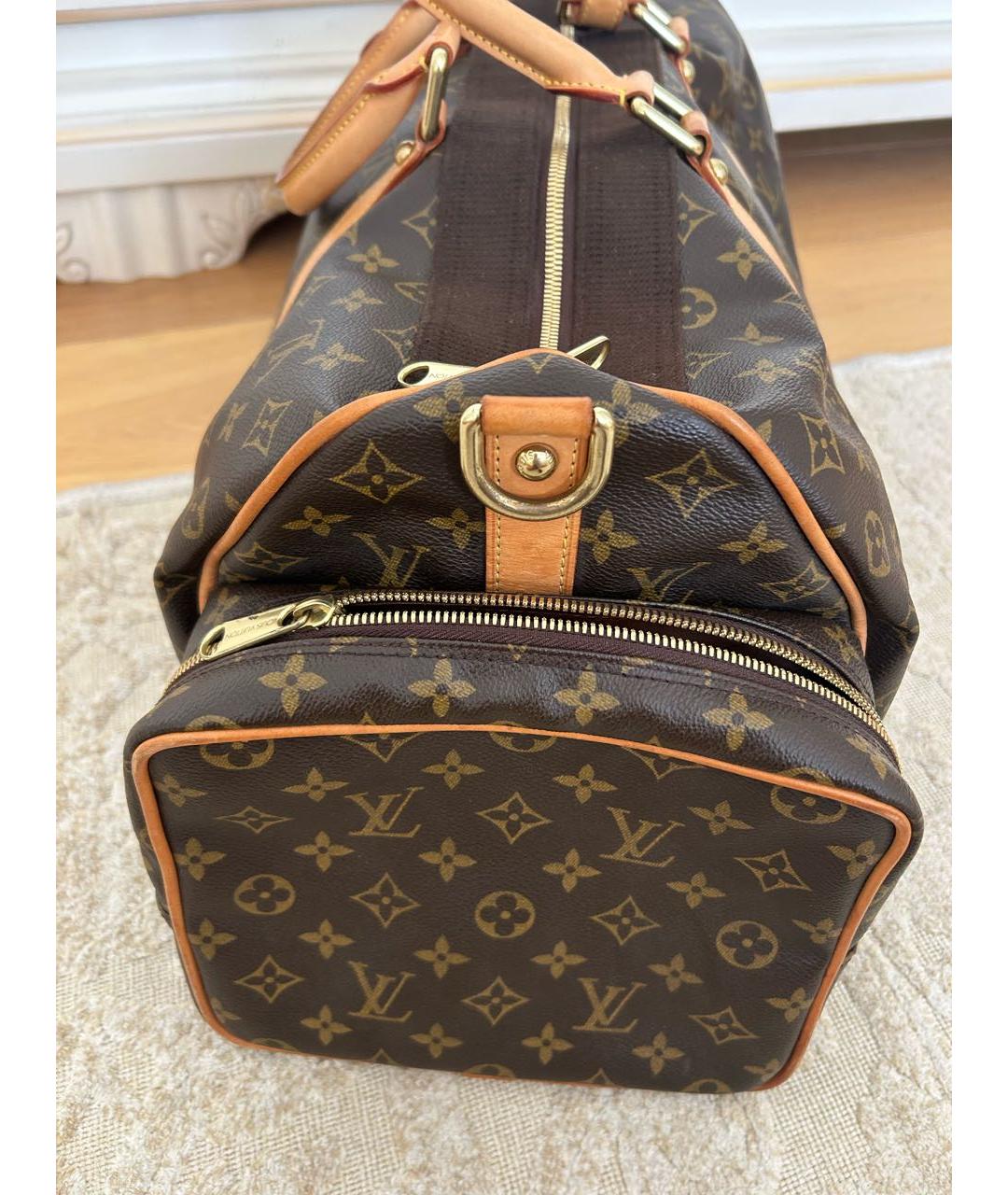 LOUIS VUITTON Коричневая кожаная дорожная/спортивная сумка, фото 2