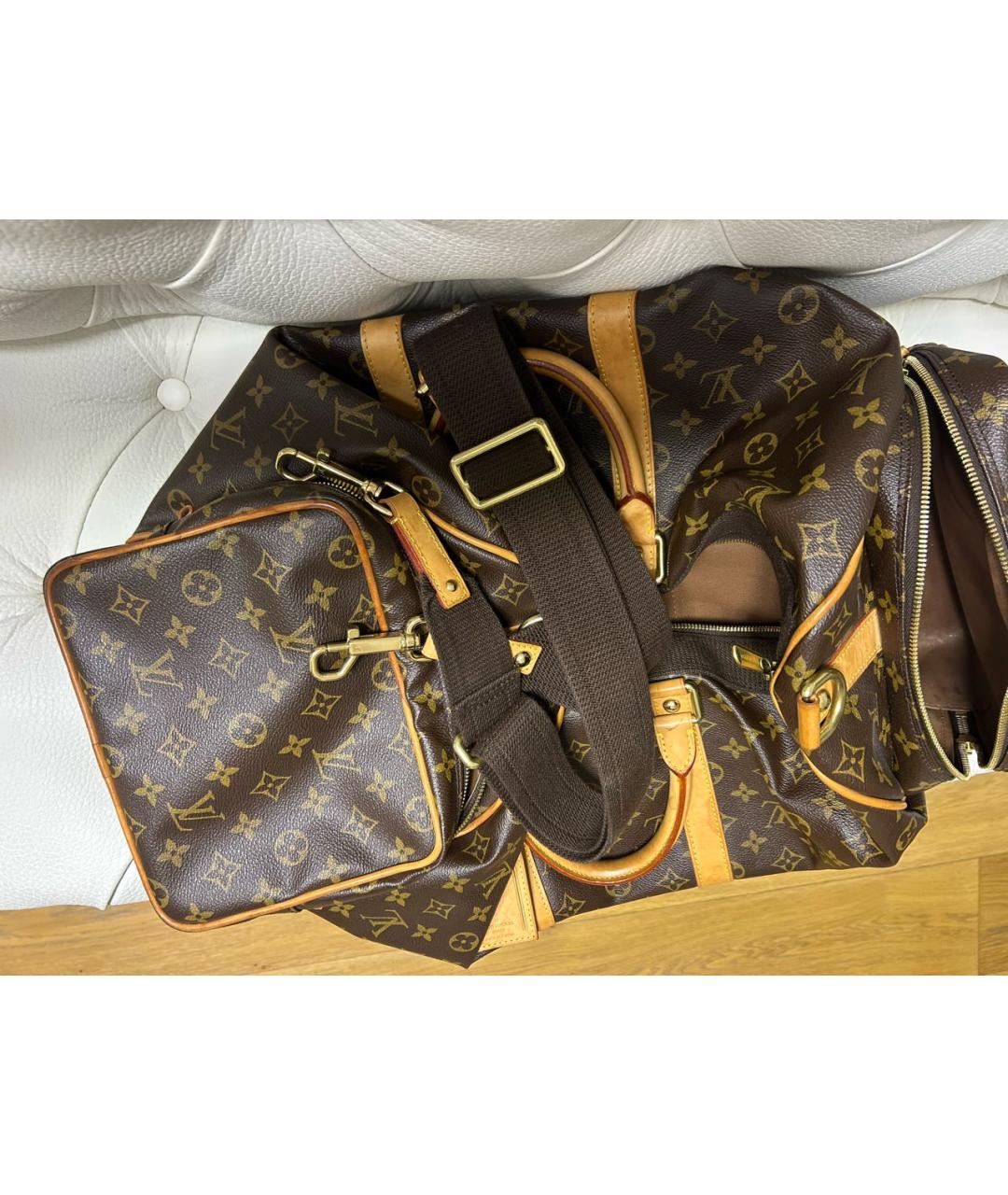LOUIS VUITTON Коричневая кожаная дорожная/спортивная сумка, фото 6