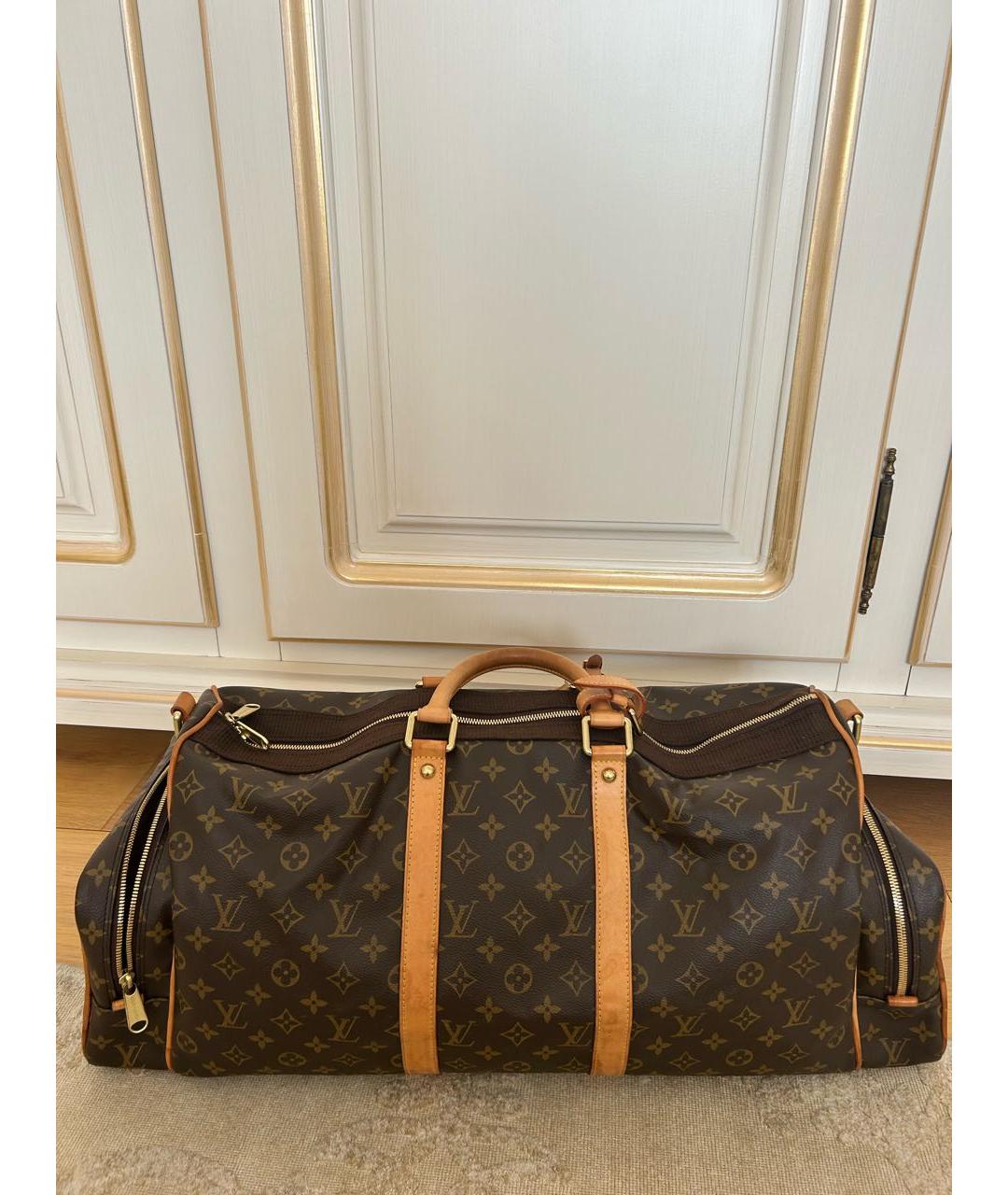 LOUIS VUITTON Коричневая кожаная дорожная/спортивная сумка, фото 4