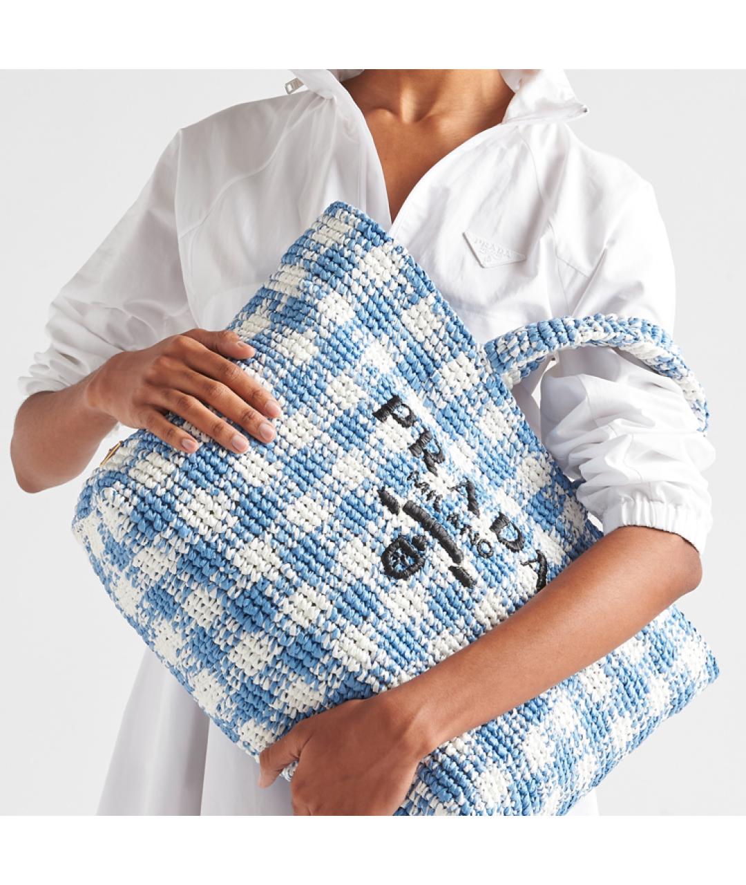 PRADA Синяя тканевая сумка через плечо, фото 5