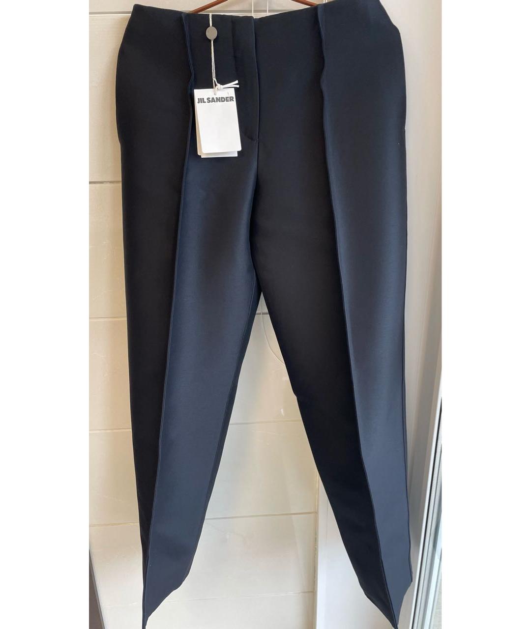 JIL SANDER Черные шерстяные прямые брюки, фото 8